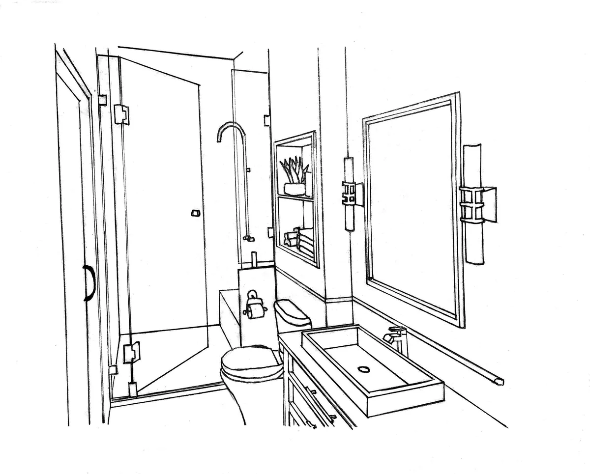 sketch bathroom